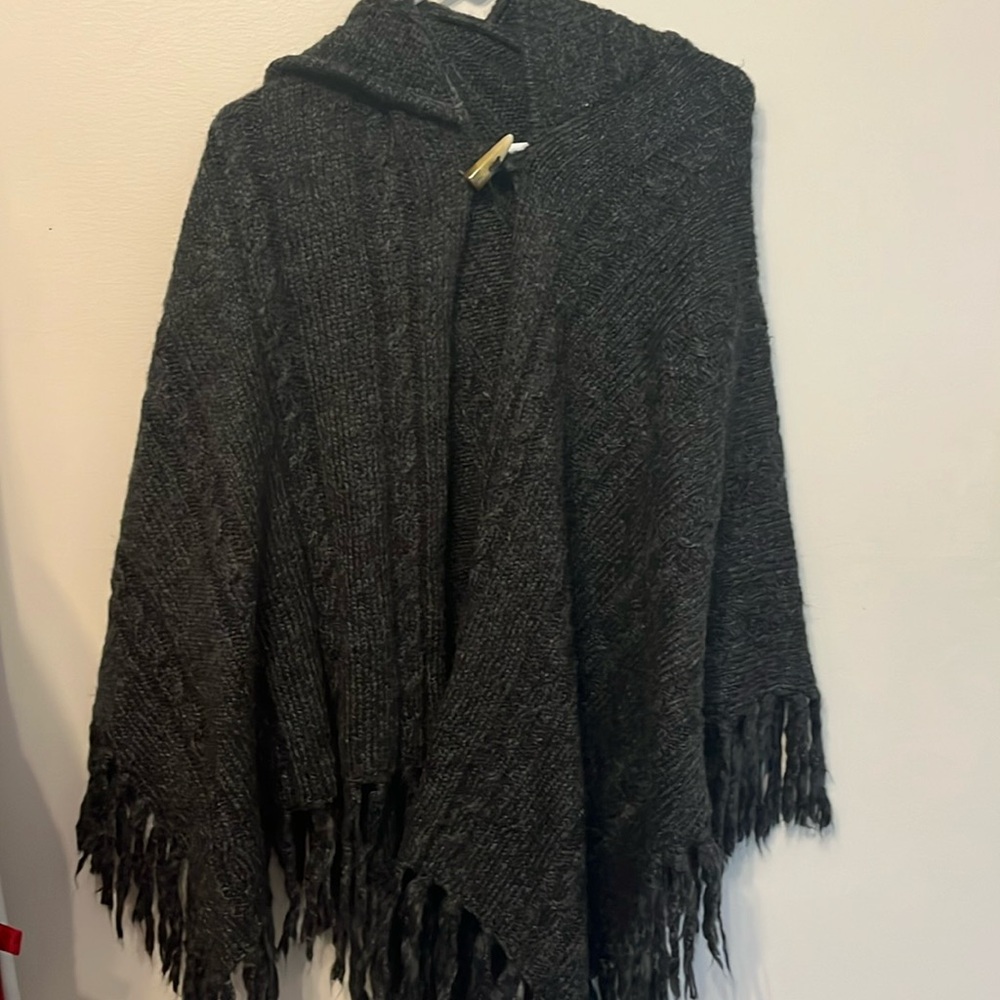 Cejon charcoal grey sweater poncho size small/medium